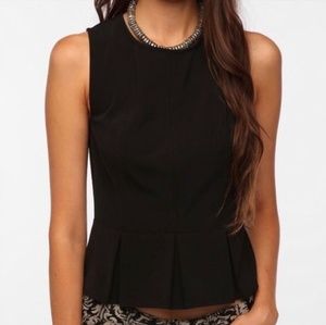 Urban Outfitters | Flirty Black Peplum Crop Top